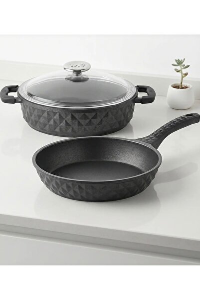 tacev Taç Bella 3 Piece Cast Iron Flat Pots and Pans Set
