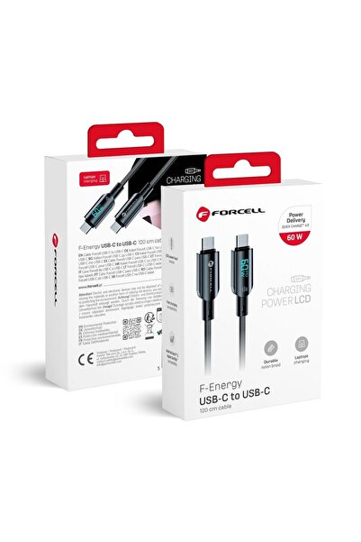 Forcell Cablu USB USB-C - USB-C 1.2 m Negru