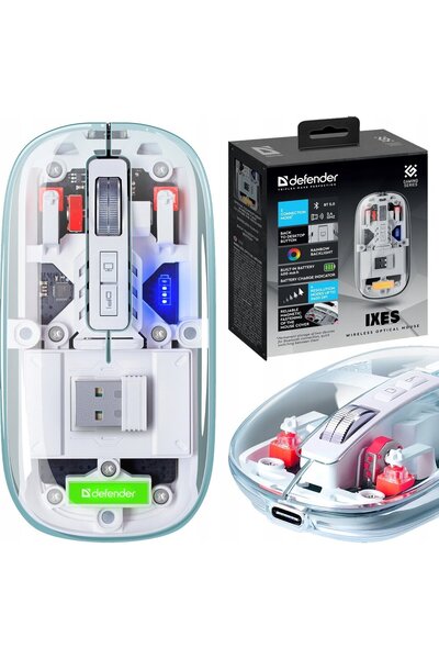 Defender Mouse wireless IXES MM-999 optic 2400dpi 2.4GHz + Bluetooth cu bater...