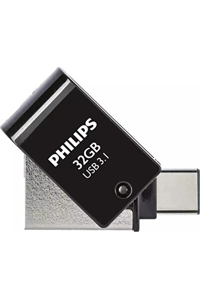 Philips 2 în 1 OTG 32GB USB 3.1 + USB C Negru miez de noapte
