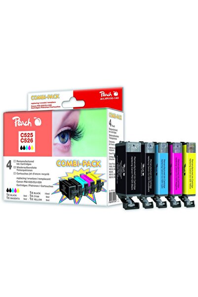 Peach Patrone Canon PGI-525/CLI-526 MultiPack bk,pbk,m,c,y remanufactured