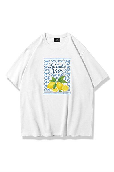 Trendiz Unisex La Dolce Vita majica bela