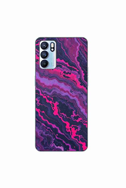 OEM Husa compatibila cu Oppo Reno6 5G Silicon Gel Tpu Model Midnight Rose Marble