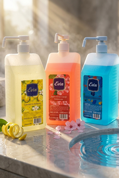 Evin Limon, Japon Kiraz Çiçeği ve Okyanus Kolonya 1 Lt. Kilitli Kapak Koruma