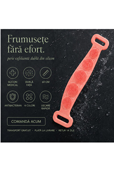 OEM Perie Exfolianta Dubla din Silicon pentru Corp si Spate - Masaj si Curata...