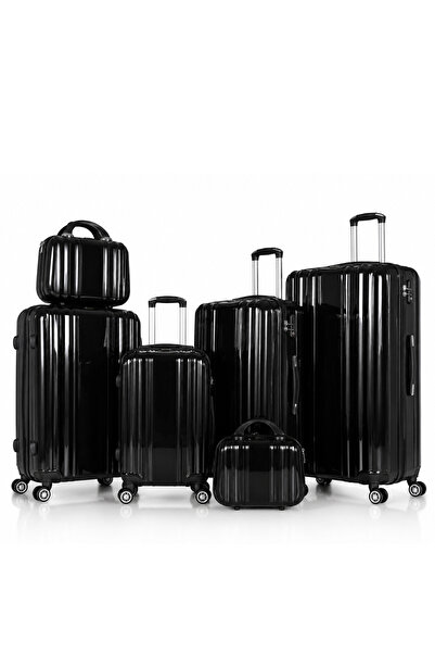 ABAS Fashionable and durable 5-piece luggage set made of high-quality ABS mat...