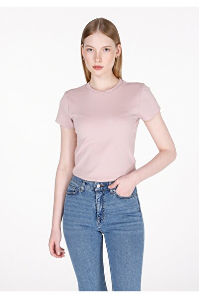Colin's Slim Fit Round Neck Solid Women's Pink Short Sleeve T-Shirt
