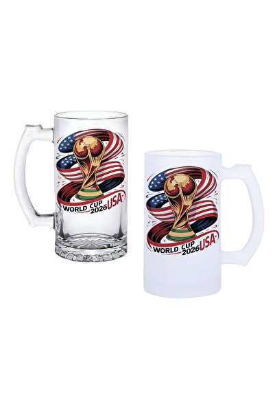 Ghostbastır World Cup Beer Glass with Handle, Frosted or Transparent Options 057