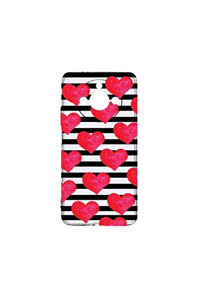 bestcase Прозрачен силиконов калъф 2ММ, съвместим с Realme 11, със сърца, уда...