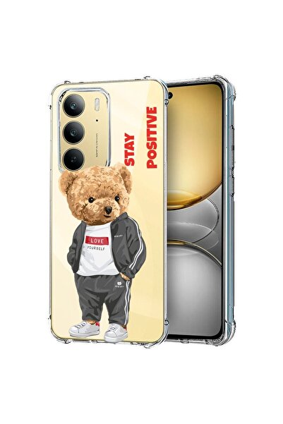 bestcase Husă pentru Realme 14x 5G, Antișoc 1.5MM, Stay Positive - Ursuleț de...
