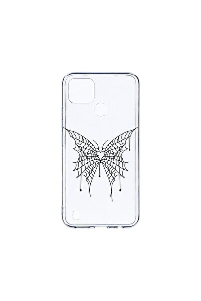 bestcase Διαφανής Θήκη Σιλικόνης 2MM, Συμβατή με Realme C21, Σχέδιο Πεταλούδα...