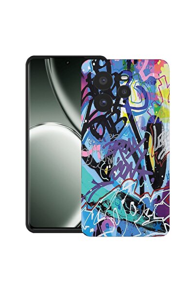 bestcase Калъф за Realme GT 7 Pro с графити дизайн, TPU матов ултра тънък, 20...
