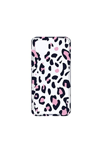 bestcase Διαφανής Θήκη Σιλικόνης 2MM, Συμβατή με Realme C20, Ροζ Σχέδιο Λεοπά...
