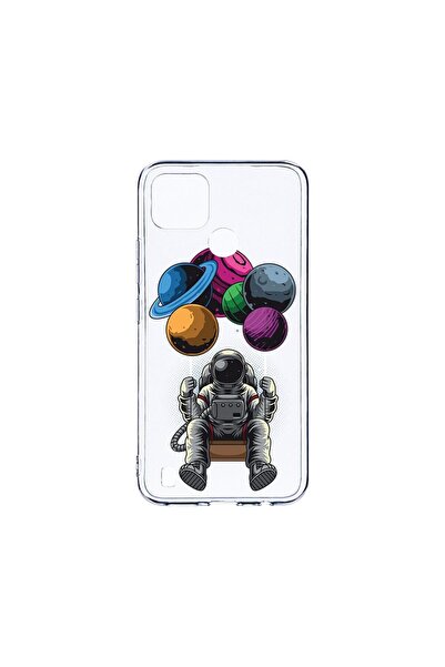 bestcase Διαφανής Θήκη Σιλικόνης 2MM, Συμβατή με Realme C21, Αστροναύτης, Αντ...