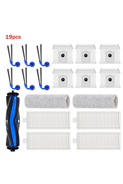 Choice1 19pcs set Filter Roller Mop Dust Bag Main Side Brush For ECOVACS X9 P...