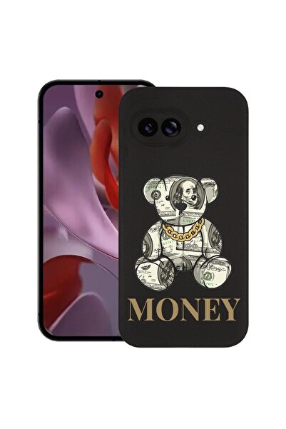 bestcase Калъф за Google Pixel 9a, Мече с пари, Тънък силиконов 0.8ММ, Против...