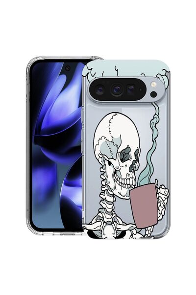 bestcase ¬Æ Husa pentru Google Pixel 10 / Pixel 10 Pro cu Design Skull, Clear...