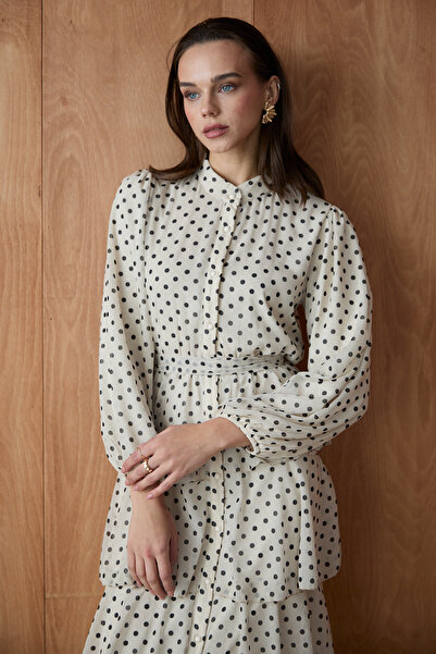 Melike Tatar Layered Polka Dot Dress 32-2881
