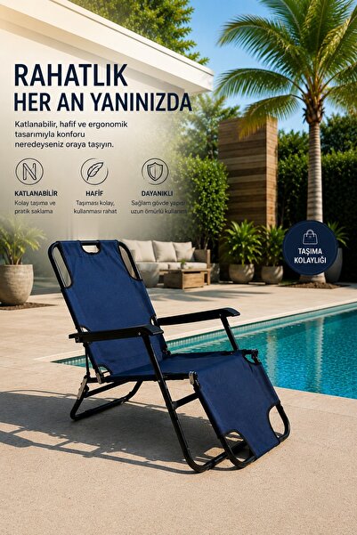 DEKOZUM SUNREST Kamp Sandalyesi Kamp Plaj Şezlong Katlanır Kamp Koltuğu