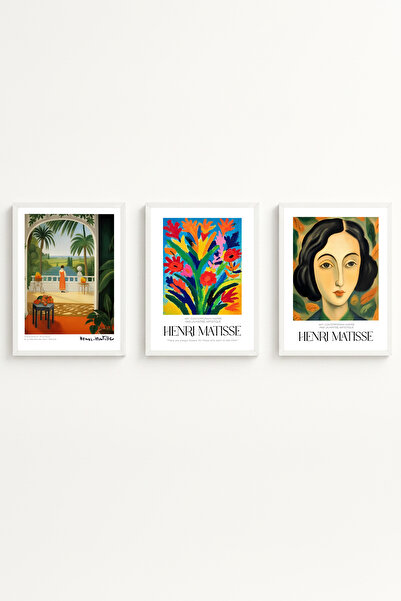 huhuli Set de pictură Henri Matisse cu ramă din lemn alb Huhu537