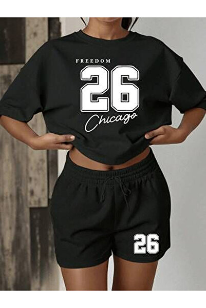 ZAVIXO -Women's Oversize T-Shirt Shorts Set 100% Cotton Comfortable Fit