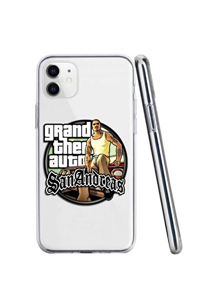 OEM Husa compatibila cu Apple iPhone 11 Silicon Transparenta Model GTA San An...