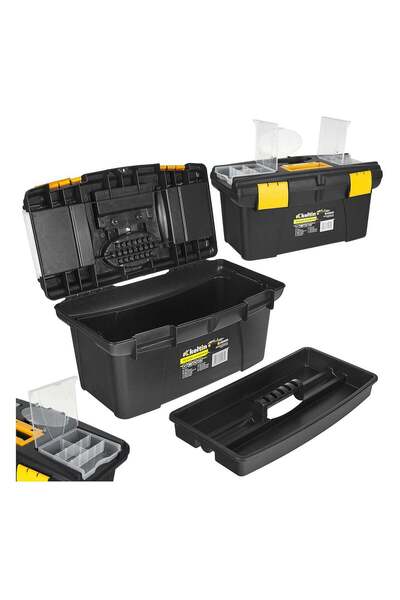 GEKO PLASTIC TOOL STORAGE BOX WITH ORGANIZER 49X27.5X24 CM KELTIN