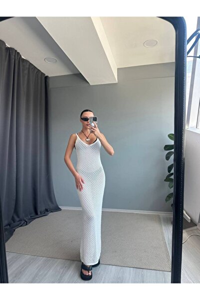 NURCAN KESKİN STORE Ecru Knitwear Beach Dress