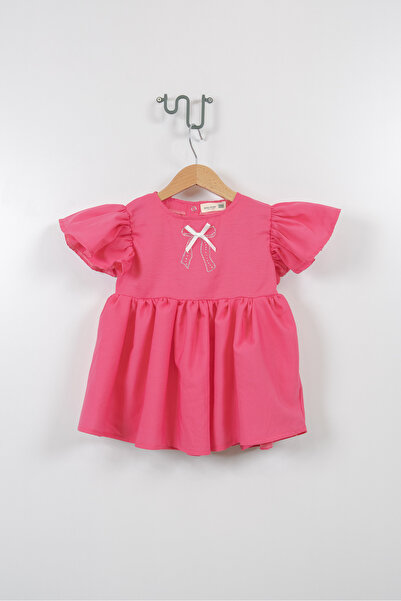 Jikko Baby Girl's Ruffled Sleeves Stone Printed Dress 3722