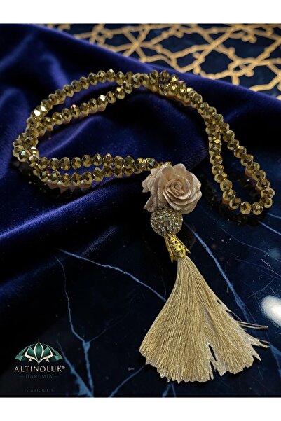 Altınoluk Haremia Crystal Stone Rose Detailed 99' Rosary 8 mm |   Stylish Gif...