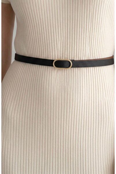 Gesa Women's Gold Buckle Thin Minimal Belt Dress Belt Jacket Belt Shirt Belt