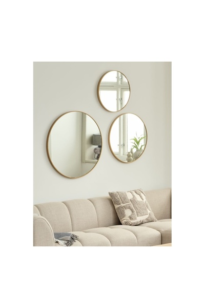 ELITECOMMERCEMARKET SANDAGER mirrors 3 pcs/set natural oak