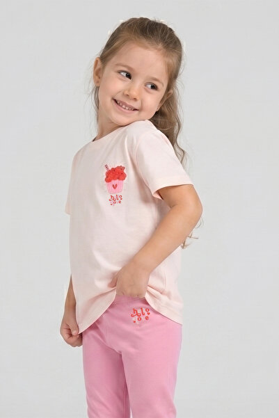 Dmb Set tricou și colanți din bumbac imprimat pentru fete
