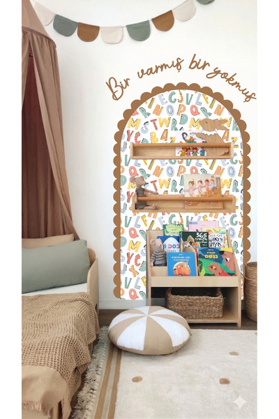 modabilyo Çocuk & Bebek Odası Duvar Sticker | Sticker Bir Varmış Çerçeveli Se...