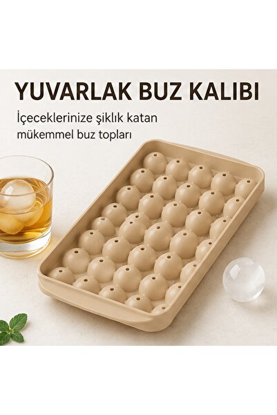 Küre Buz Kalıbı Kapaklı 18 Hazneli Yuvarlak Buz Kalıbı Kokteyl Sunum Buz Kalıbı