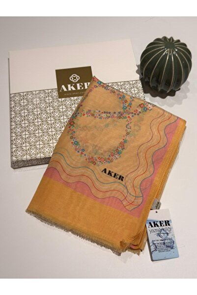 Aker Yaz Serinliği Çiçek Desenli Pamuk İpek Şal