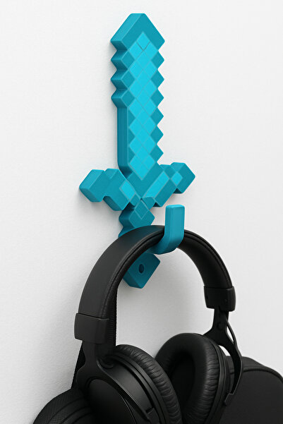 GAME SHOT Minecraft Diamond Sword Duvar Askısı Dekor 3D Baskı