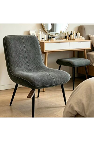 Bleco Minimalist Plaid Fabric Light Luxury Dining Chair