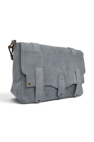 EVoStyle Geantă de damă Belle Monique ME25 Gri deschis – Piele naturală întoa...