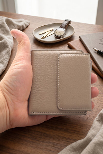 willpolo Genuine Leather Zippered Coin Compartment Snap Fastener Small Size W...