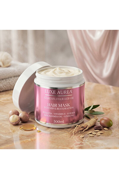 Luxe Aurea Genesis Fiber Repair Jojoba ve E Vitamini Özlü Yoğun Onarıcı Saç B...