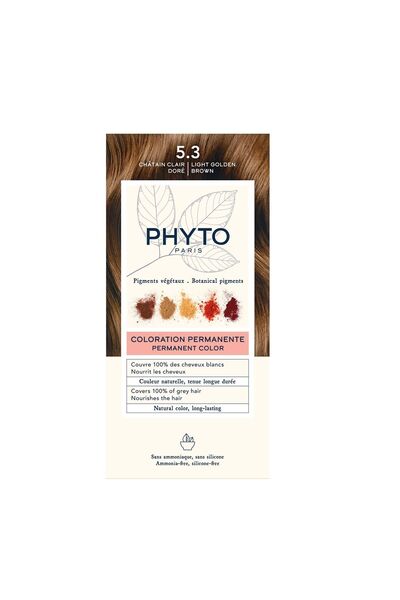Phyto Κιτ Βαφής Μαλλιών Χρώμα 5.3 Ανοιχτό Χρυσοκαφέ