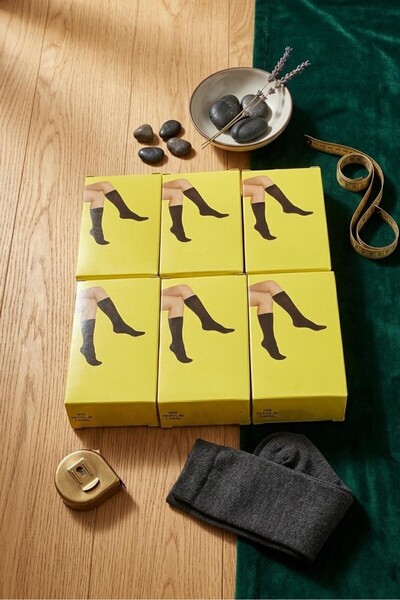 your trend socks 12 Çift Kadın Diz Altı 40 Denye (Sarı Kutu) Çorap - 500 (Siyah)