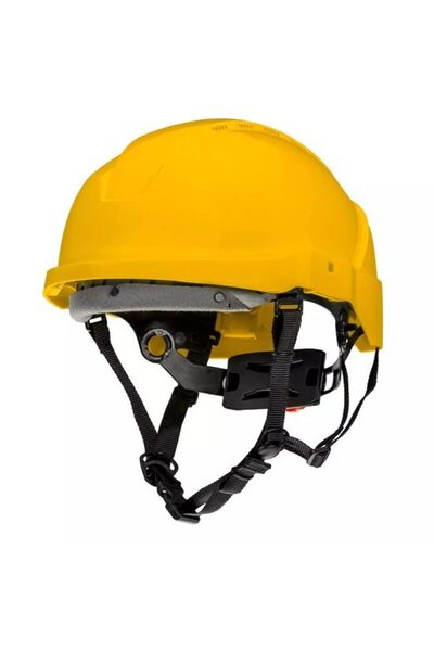 Evelise Safety helmet for working at height, ABS, yellow, adjustable chin str...
