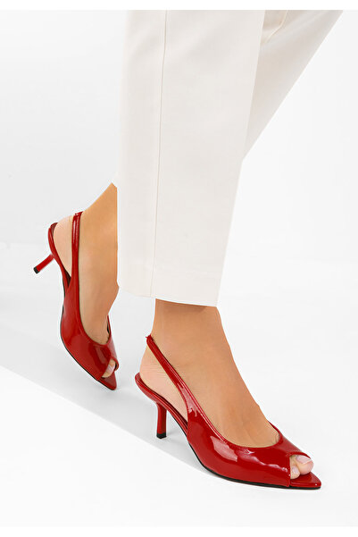 B T Shoes Sandale cu toc subtire Naressa rosii