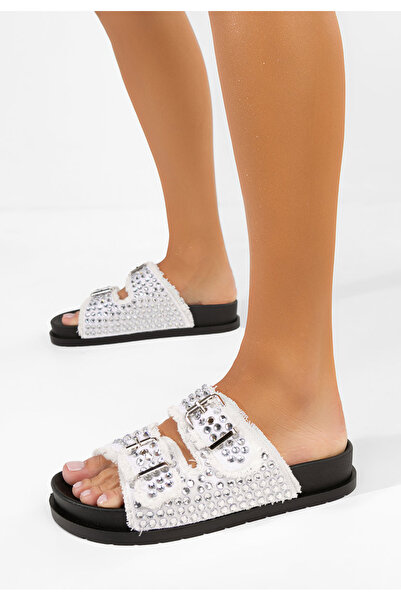 B T Shoes White Anamia high-heeled Slipper