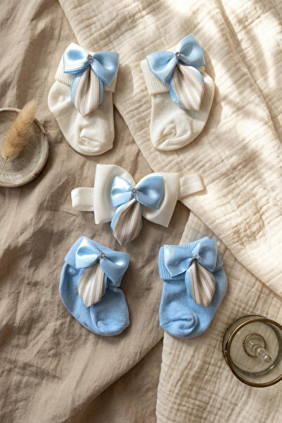 DYZSTAR Luxury Baby Gift Set 2 Pairs of Baby Socks with Crystal Stone Bow and...