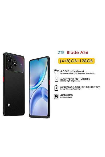 ZTE Blade A36 Dual SIM Nebula Black 4GB+8GB RAM 128GB 4G - International Version