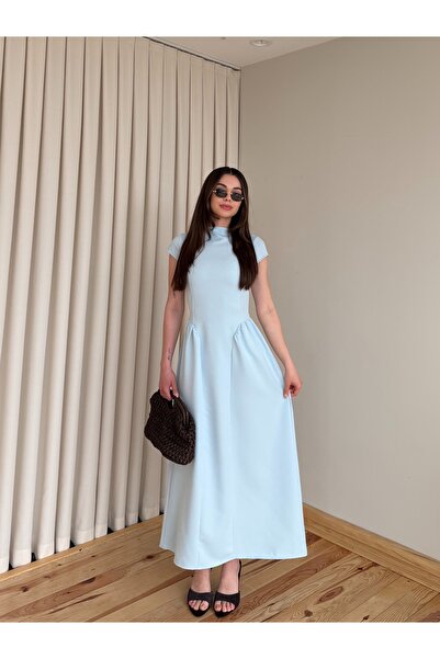 Laluvia Blue Pretty Long Dress - 5092