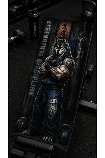 Piloji Kurt Figürlü Dijital Baskılı Spor Havlusu Fitness Gym Havlusu - 48x90 ...